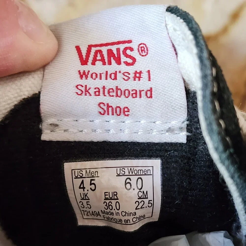 Vans Suede Off The Wall Sk8 High Top Black/White Sneakers Size 6